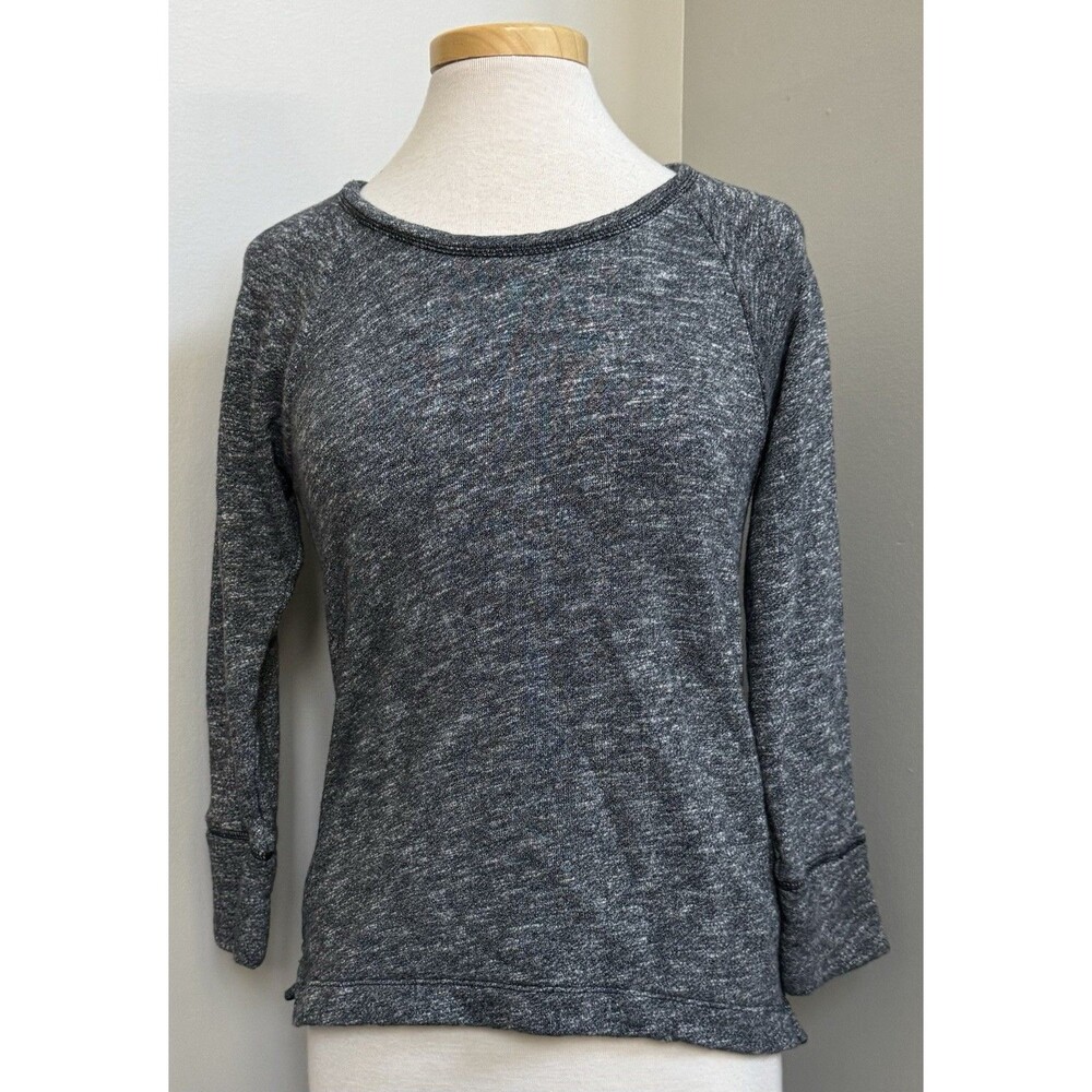 J.Crew Women's Raglan Sleeve Pullover Sweatshirt Heathered Navy Size Small